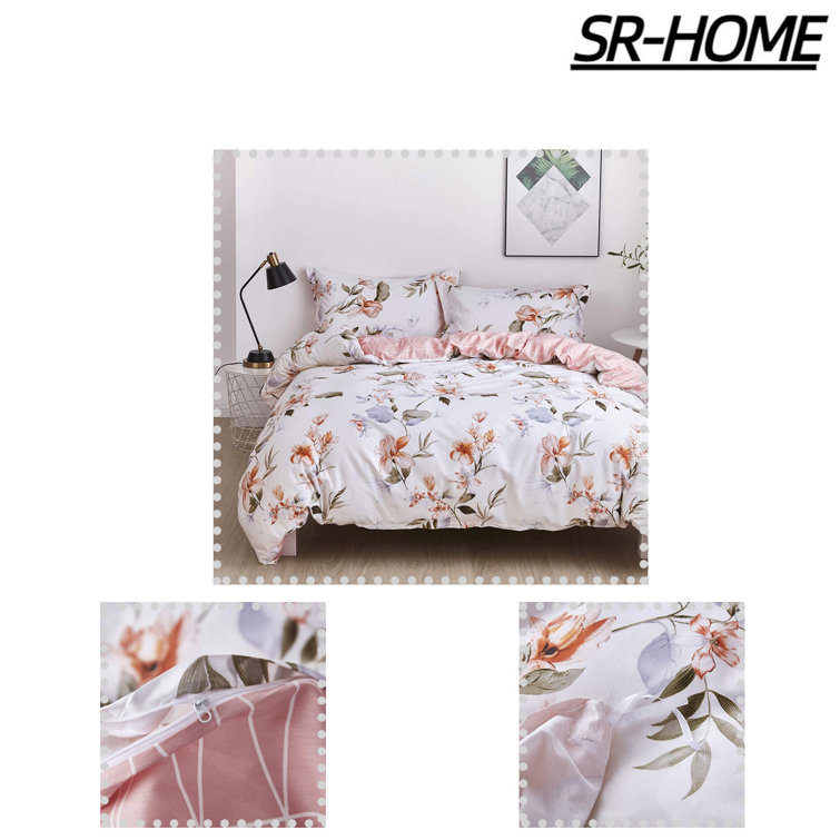 SRHOME Cotton Floral Duvet Cover Set Wayfair Canada